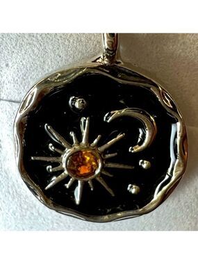 Fashion Moon & Stars Necklace, New, 16” Chain with extender, comes with gift box